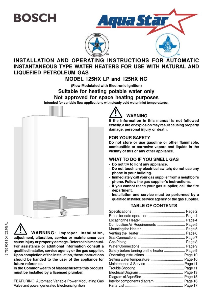 Bosch AquaStar 125HX NG User manual