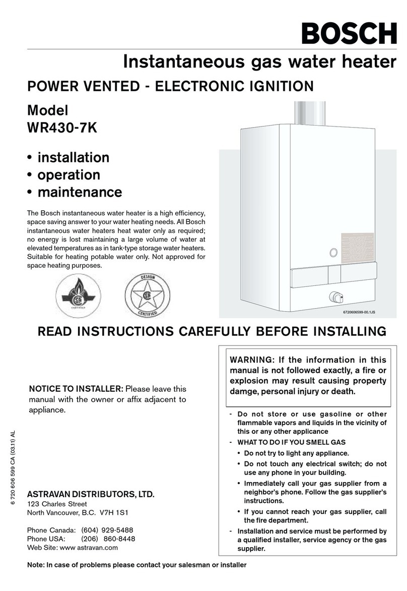 Bosch WR430-7K Installation, operating and maintenance instructions Bosch WR430-7K Installation, operating and maintenance instructions