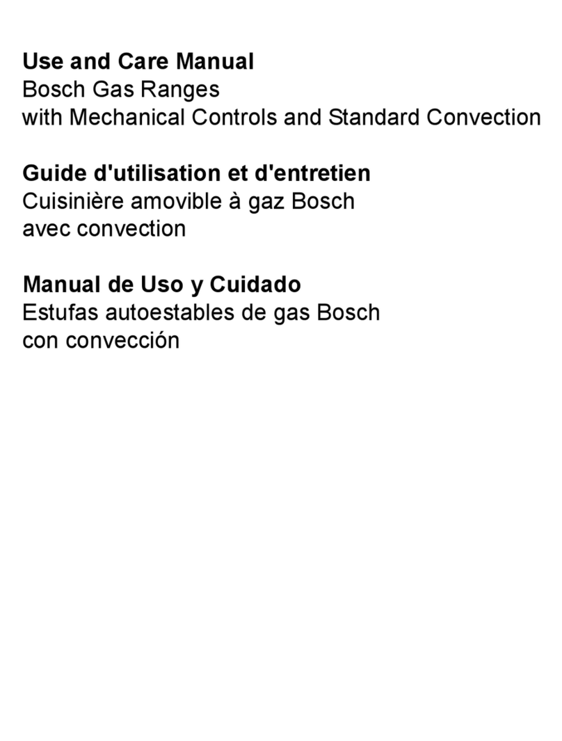 Bosch GAS RANGE use and care manual