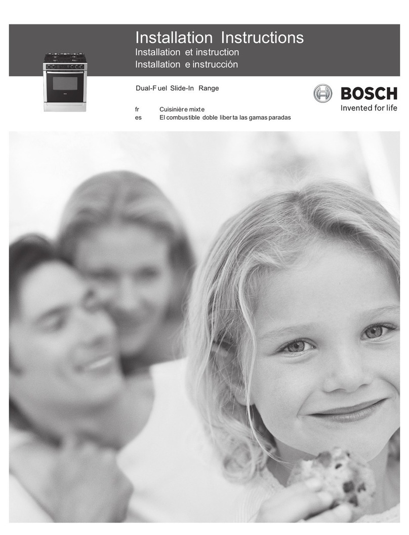 Bosch Dual-Fuel Slide-In Range installation instructions Bosch Dual-Fuel Slide-In Range installation instructions