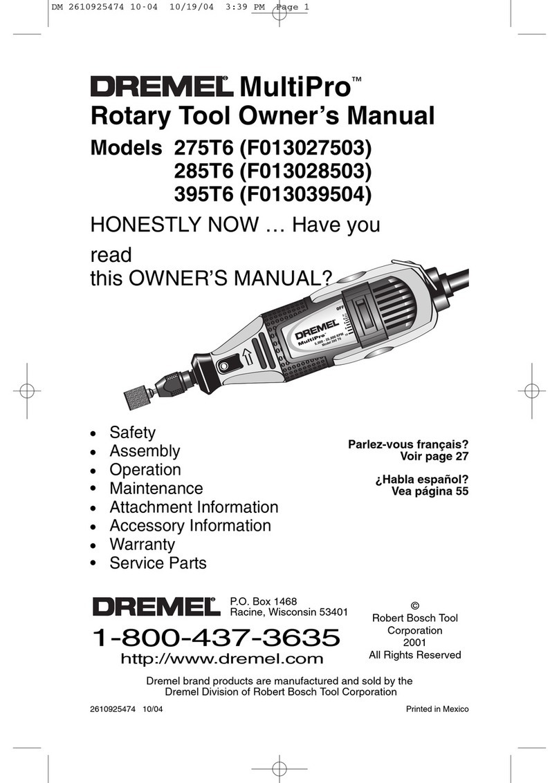 Dremel MultiPro 275T6 User manual