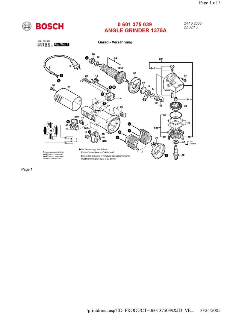 Bosch 1375A - Grinder Angle 4 1/2 Small 6 Amp User manual