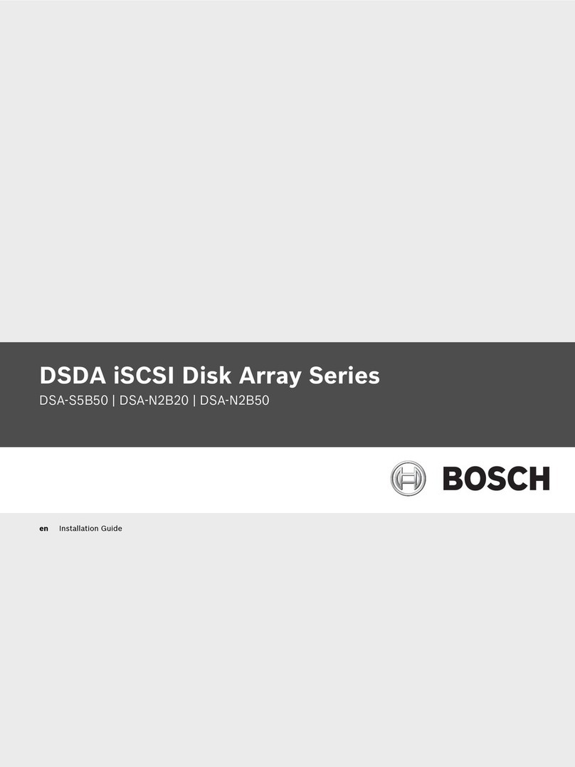 Bosch DSDA ISCSI DISK ARRAY SERIES DSA-N2B20 installation guide