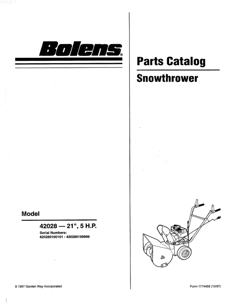 Bolens SNOW THROWER 42028 parts catalog