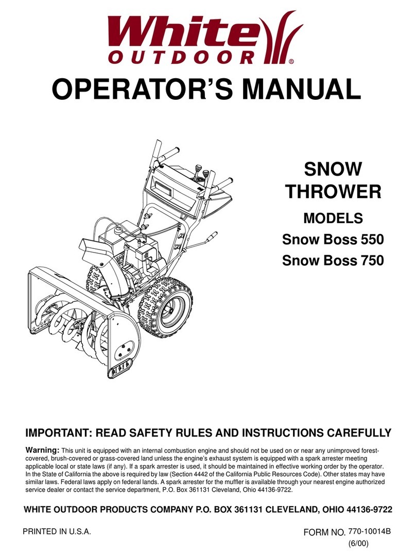 White Outdoor Yard Boss 550 Operator's manual White Outdoor Yard Boss 550 Operator's manual