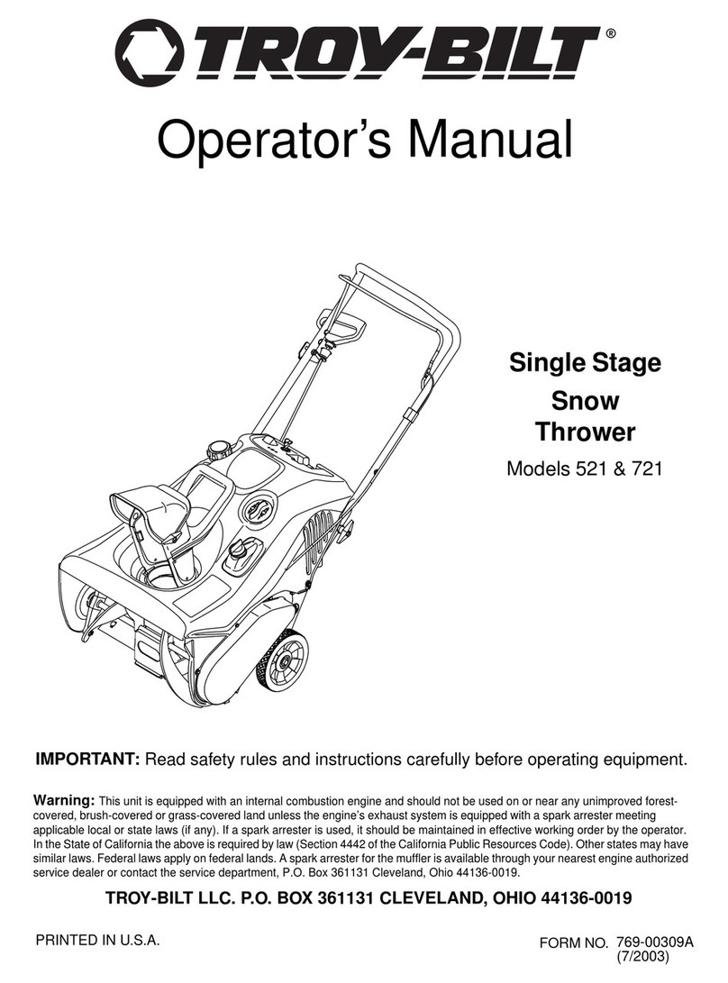 Troy-Bilt Squall 521 Operator's manual