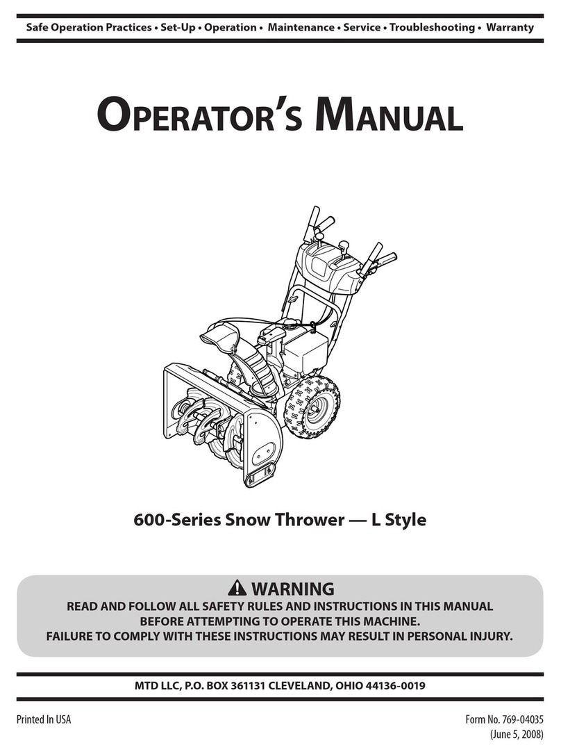 MTD 600 Series Operator's manual