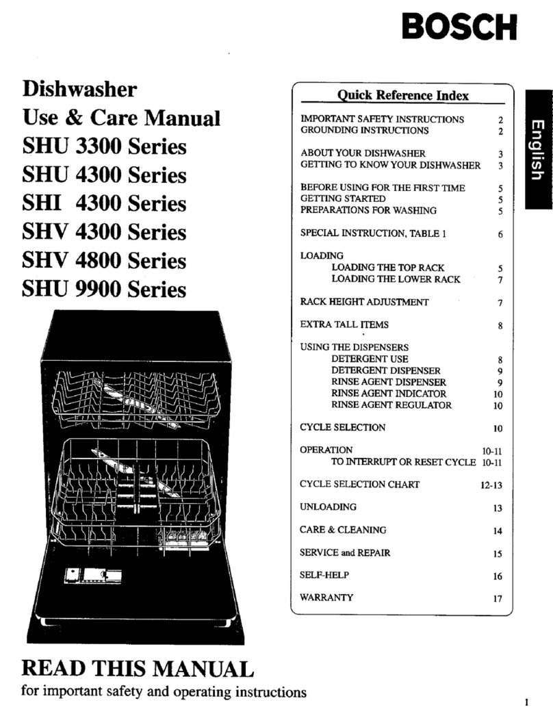 Bosch SHU 4300 series Use & care manual