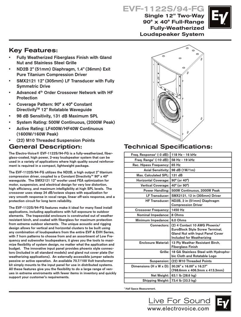 Electro-Voice EVF-1122S/94-FG User manual