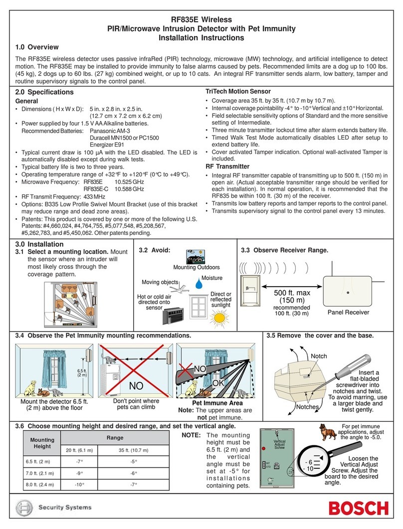 Bosch RF835E installation instructions