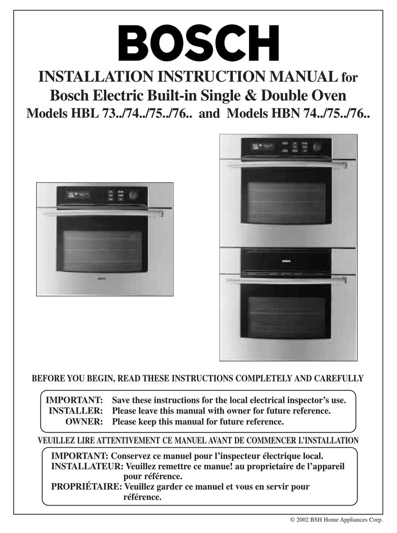 Bosch HBN 74 Series Installation instructions manual