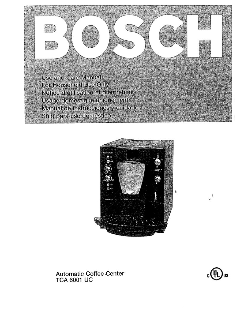 Bosch TCA6001UC - Benvenuto B20 Gourmet Coffee... User manual