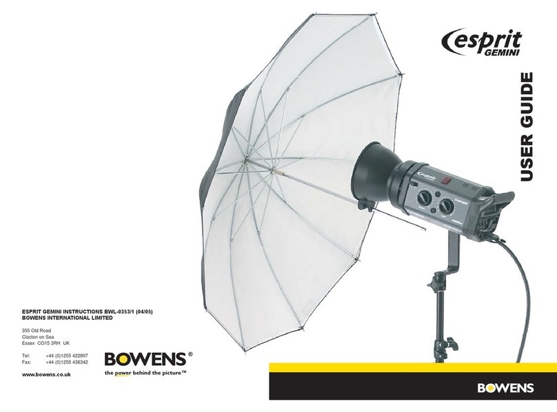 Bowens Esprit Gemini Bwl-0353 user guide
