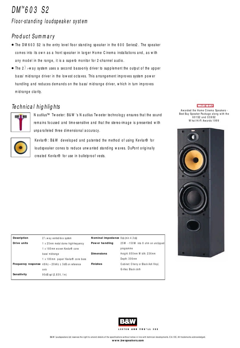 Bowers & Wilkins DM 603 S2 Specifications