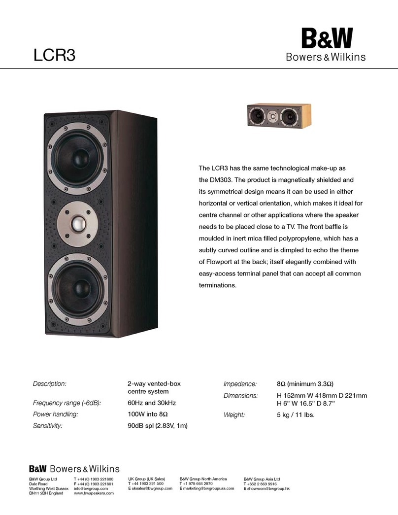 Bowers & Wilkins LCR3 User manual