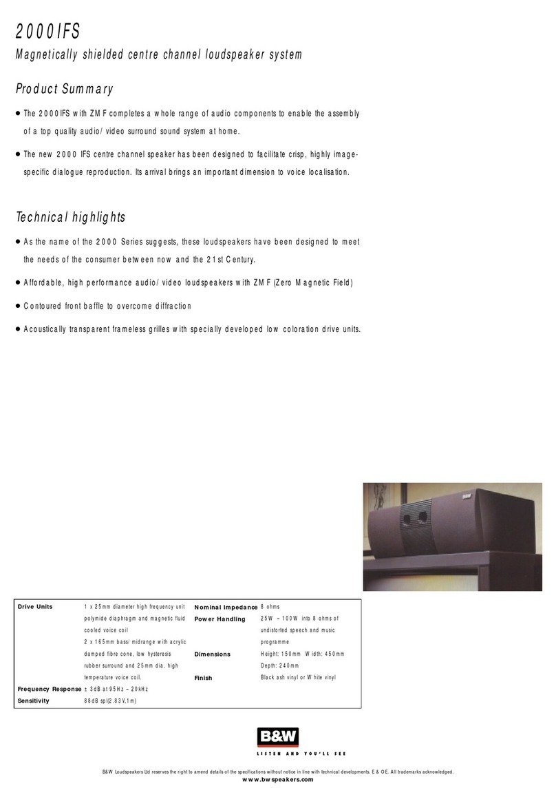 Bowers & Wilkins 2000IFS User manual