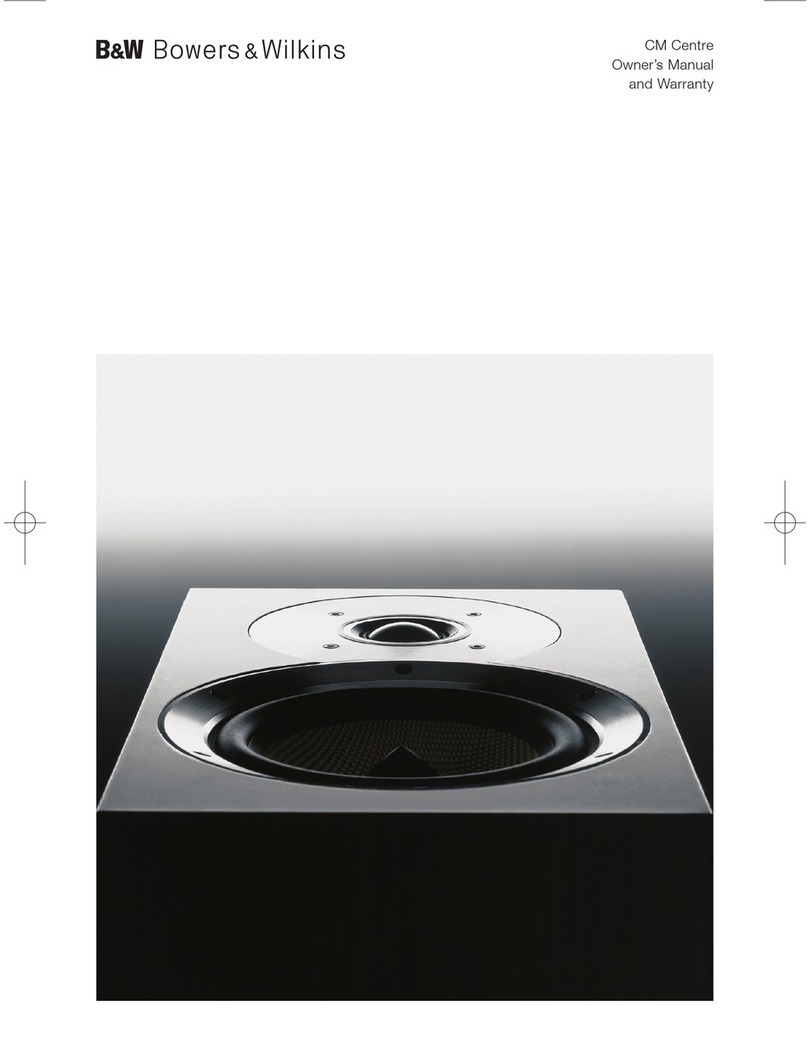 Bowers & Wilkins CM Center Owner's manual & warranty