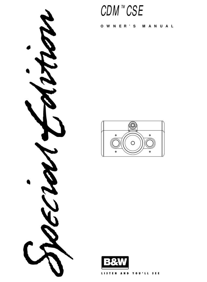 Bowers & Wilkins CDM CSE User manual