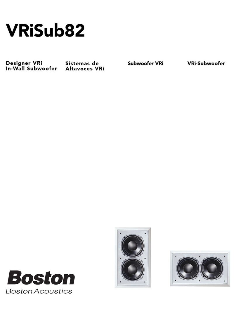 Boston Acoustics Vri In-Wall Subwoofer VRiSub82 VRiSub82 user manual