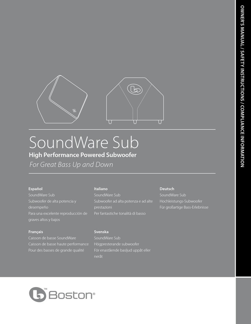Boston Acoustics SoundWare Sub owner's manual