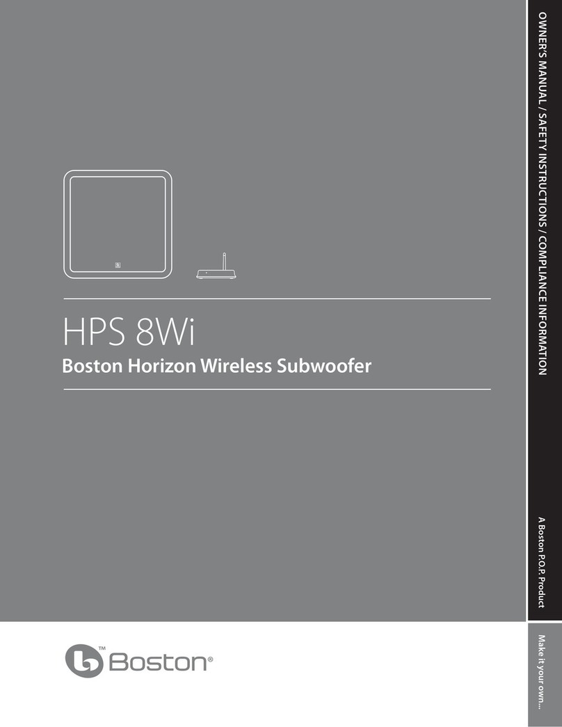 Boston Acoustics HPS 8Wi owner's manual