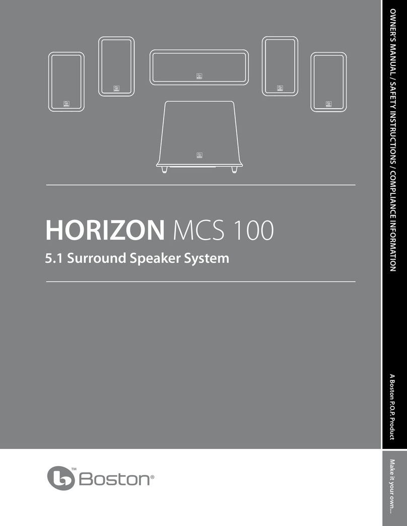 Boston Acoustics Horizon MCS 100 owner's manual