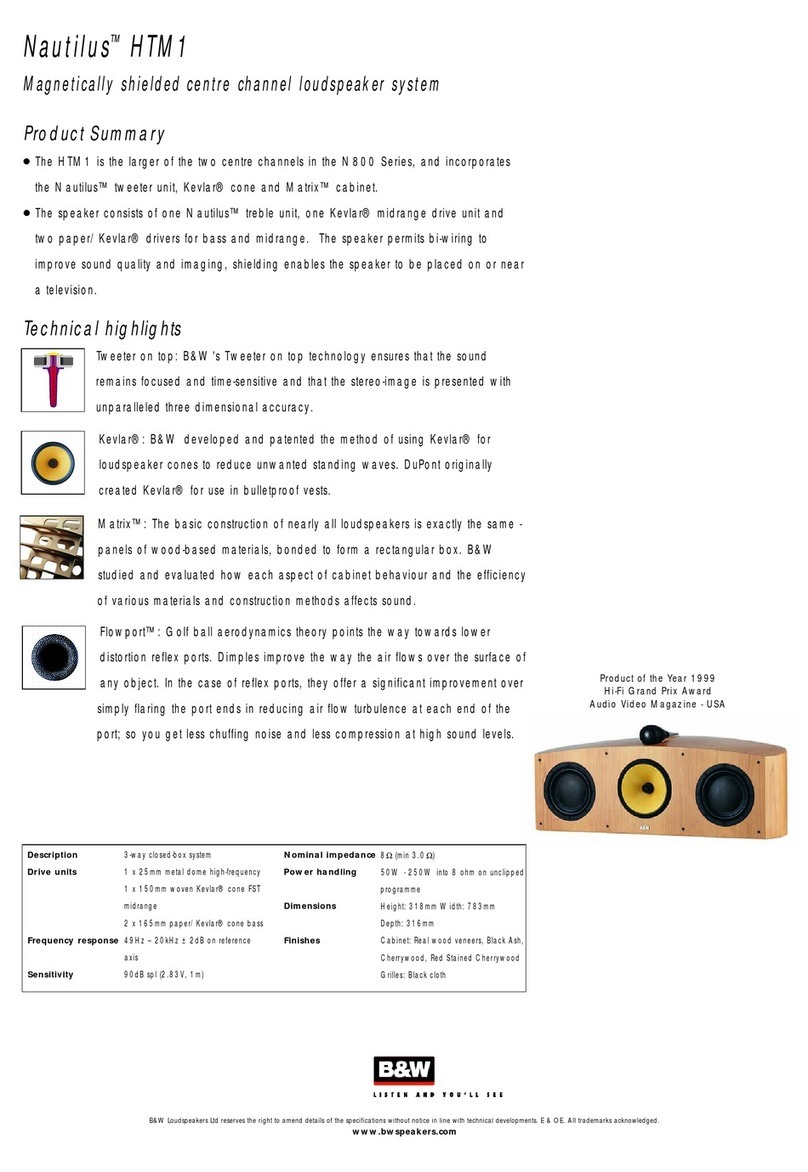 Bowers & Wilkins Nautilus HTM1 User manual