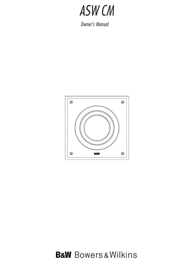 Bowers & Wilkins Subwoofer ASWCM owner's manual