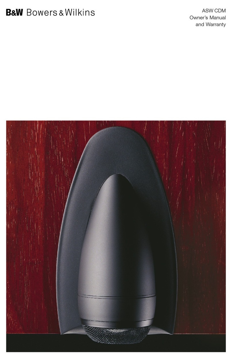 Bowers & Wilkins Subwoofer ASW CDM Owner's manual & warranty