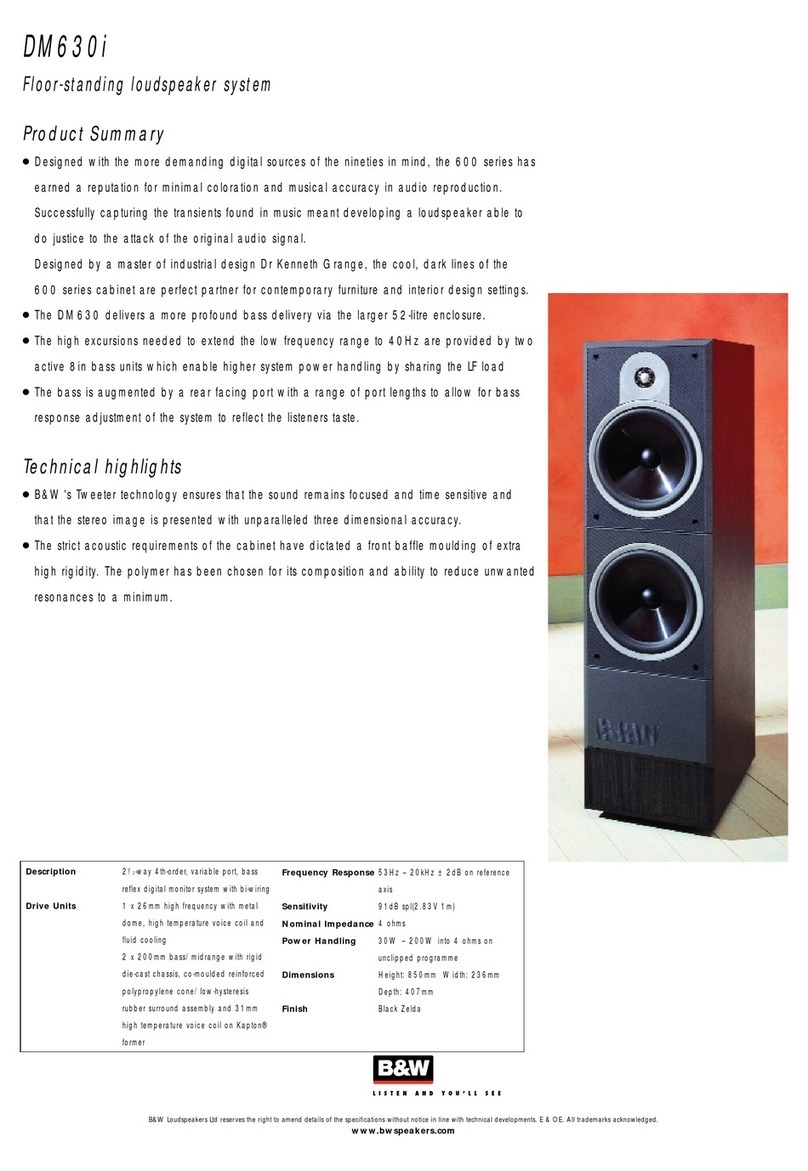 Bowers & Wilkins DM630i User manual