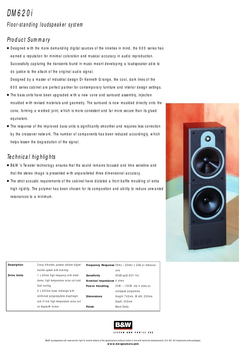 Bowers & Wilkins DM620i User manual Bowers & Wilkins DM620i User manual