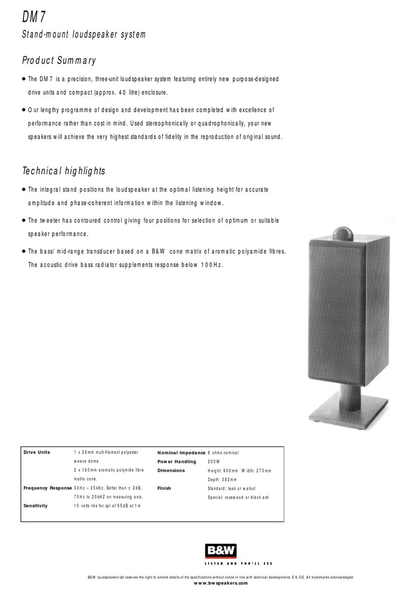 Bowers & Wilkins DM7 User manual Bowers & Wilkins DM7 User manual