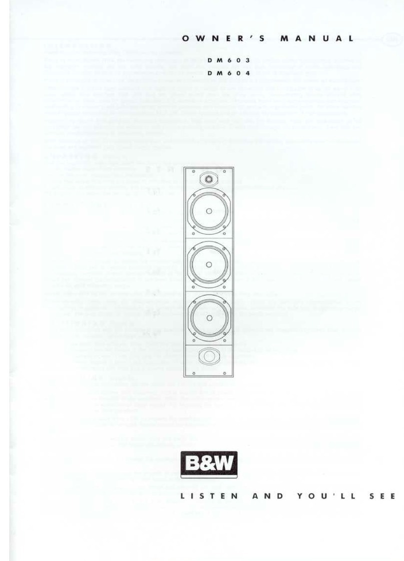 Bowers & Wilkins DM603 owner's manual