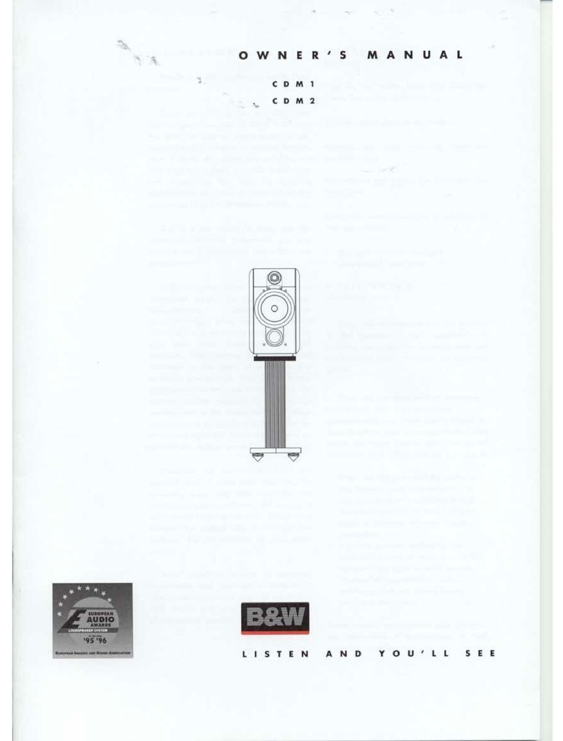 Bowers & Wilkins CDM1 owner's manual