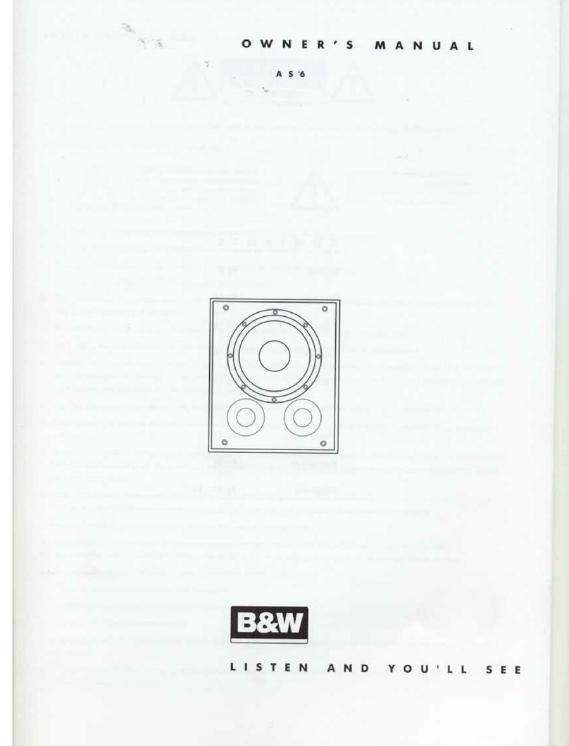 Bowers & Wilkins Active Subwoofer AS6 owner's manual
