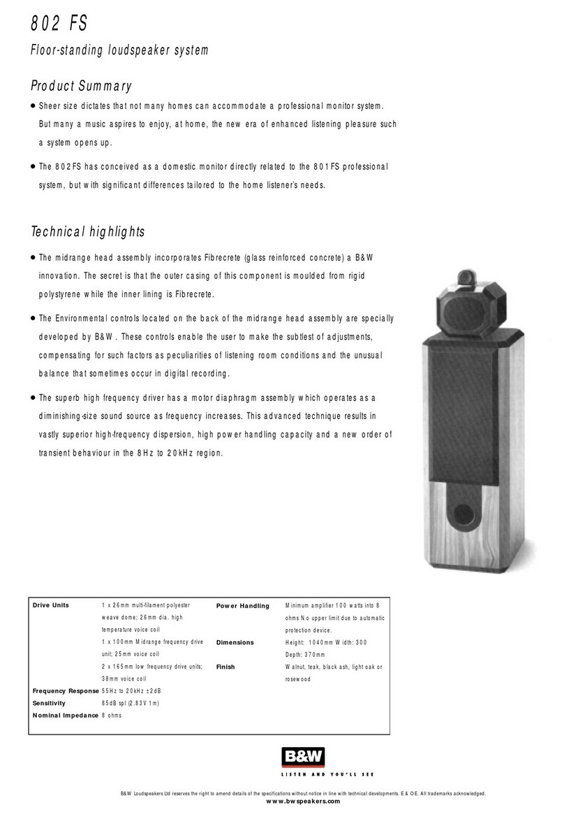 Bowers & Wilkins 802 FS User manual