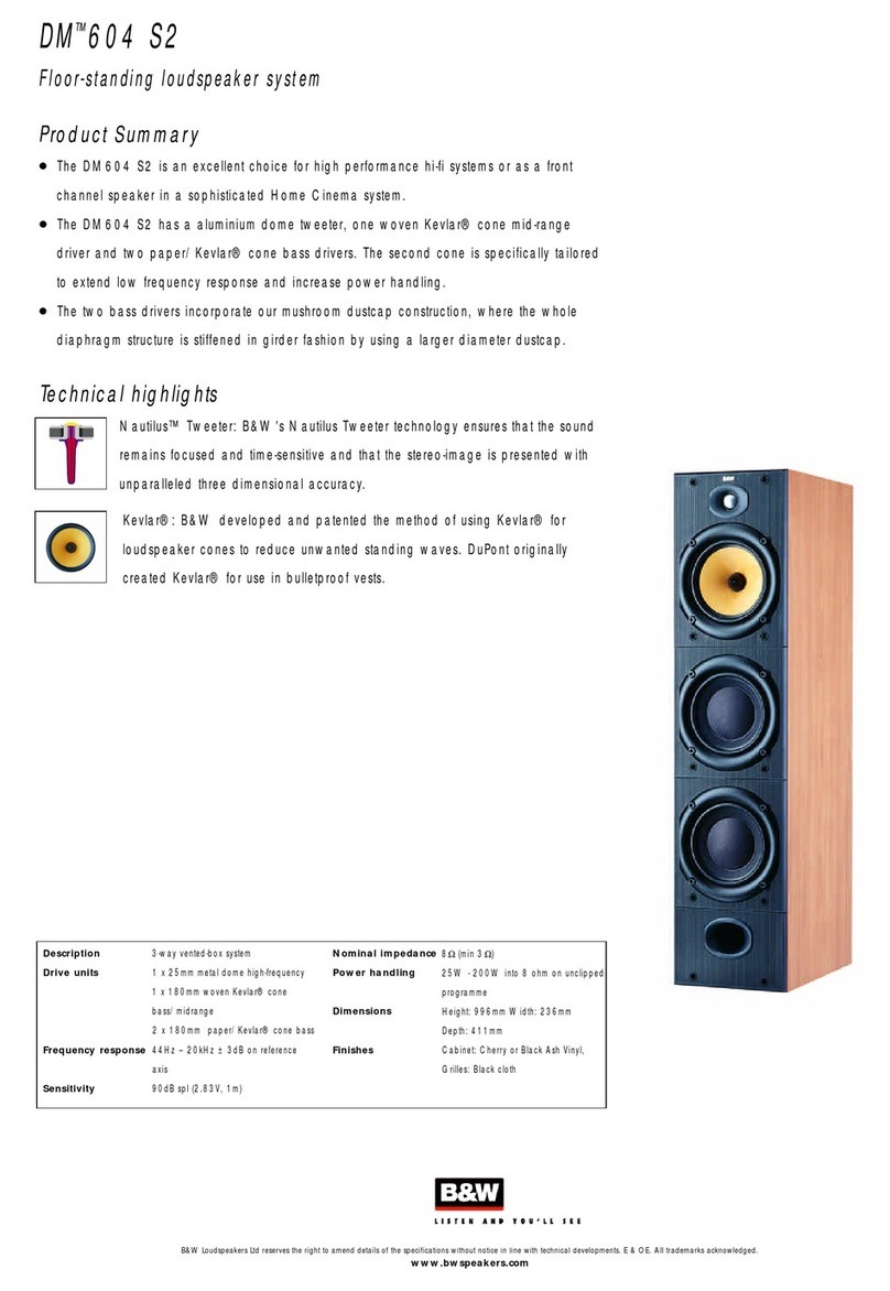 Bowers & Wilkins DM 604 S2 User manual