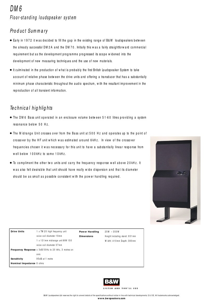 Bowers & Wilkins DM6 User manual