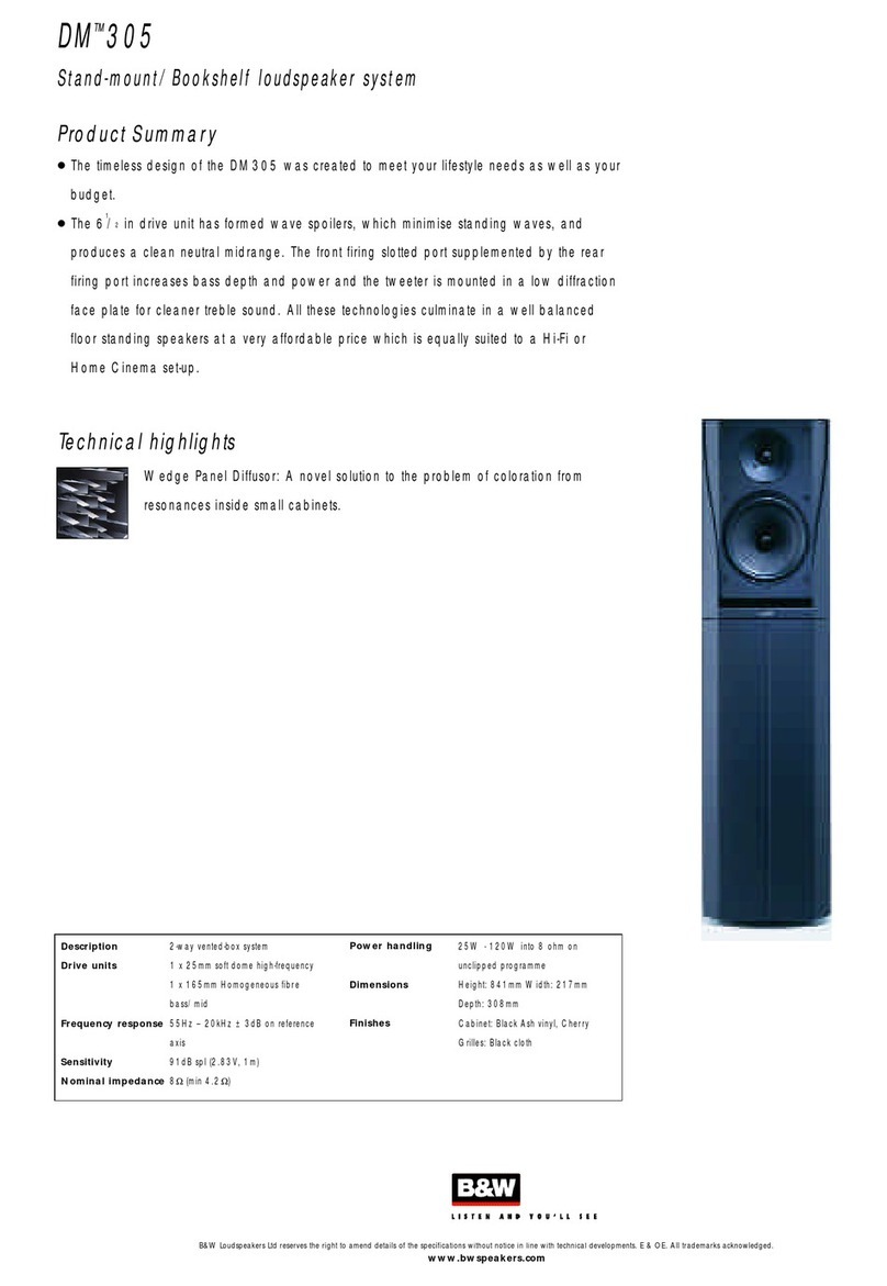 Bowers & Wilkins DM 305 User manual Bowers & Wilkins DM 305 User manual