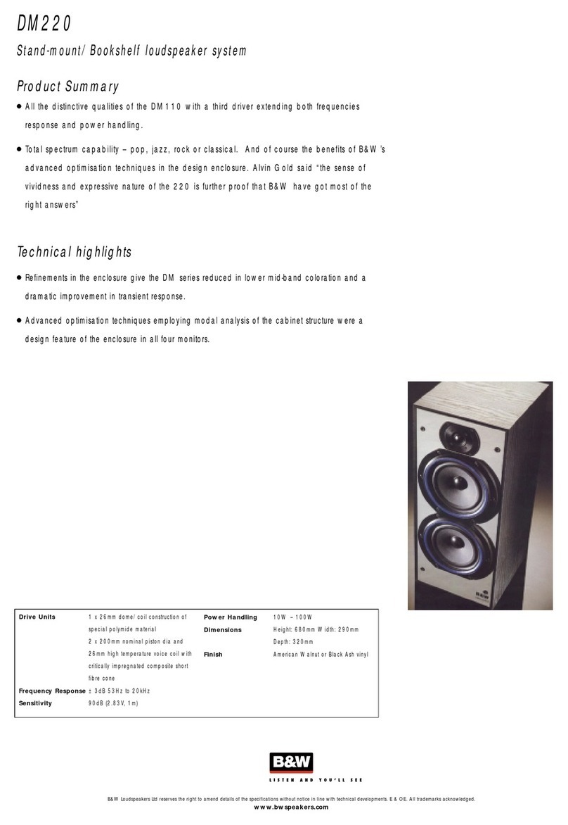 Bowers & Wilkins DM220 User manual Bowers & Wilkins DM220 User manual
