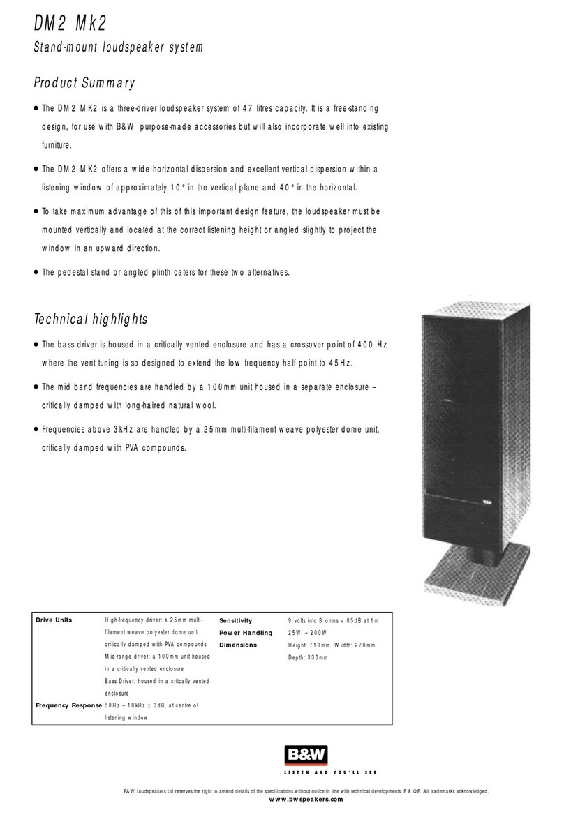 Bowers & Wilkins DM2 MK2 User manual
