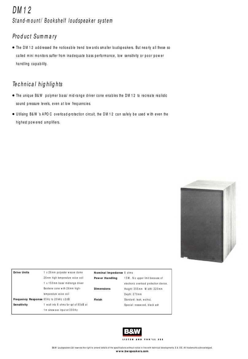 Bowers & Wilkins DM12 User manual