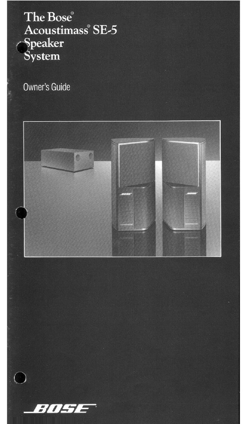 Bose Acoustimass SE-5 owner's manual