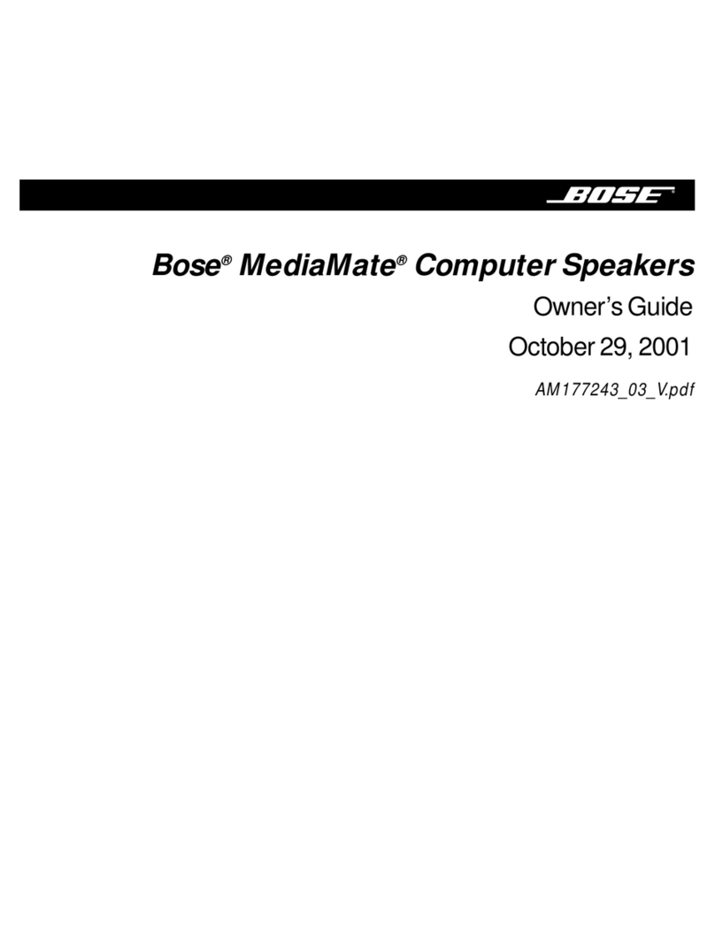 Bose MediaMate Computer Speakers owner's guide