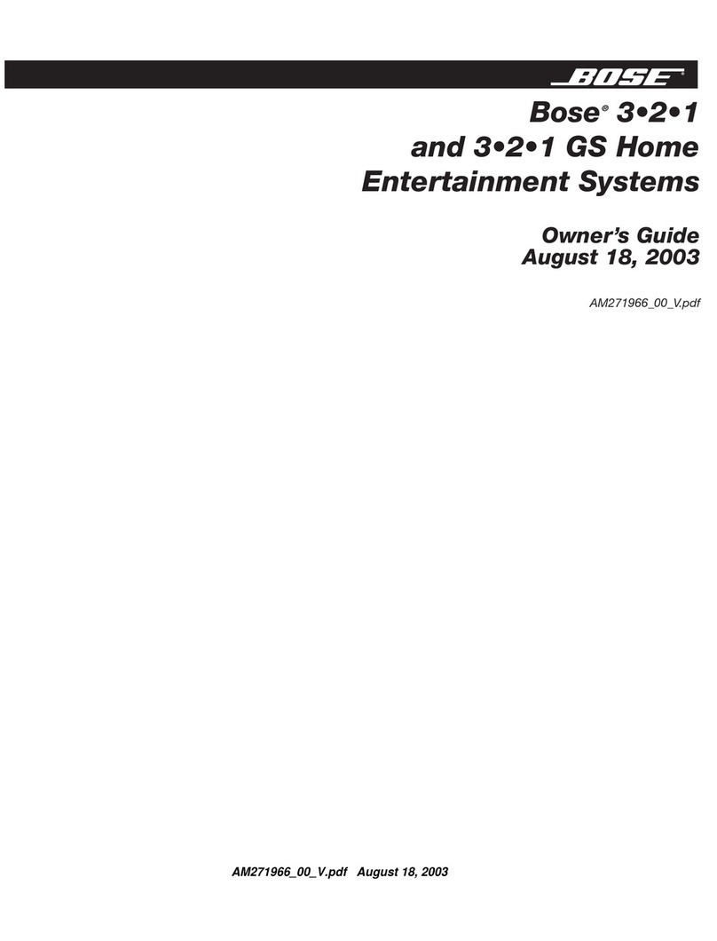 Bose 3-2-1 owner's guide