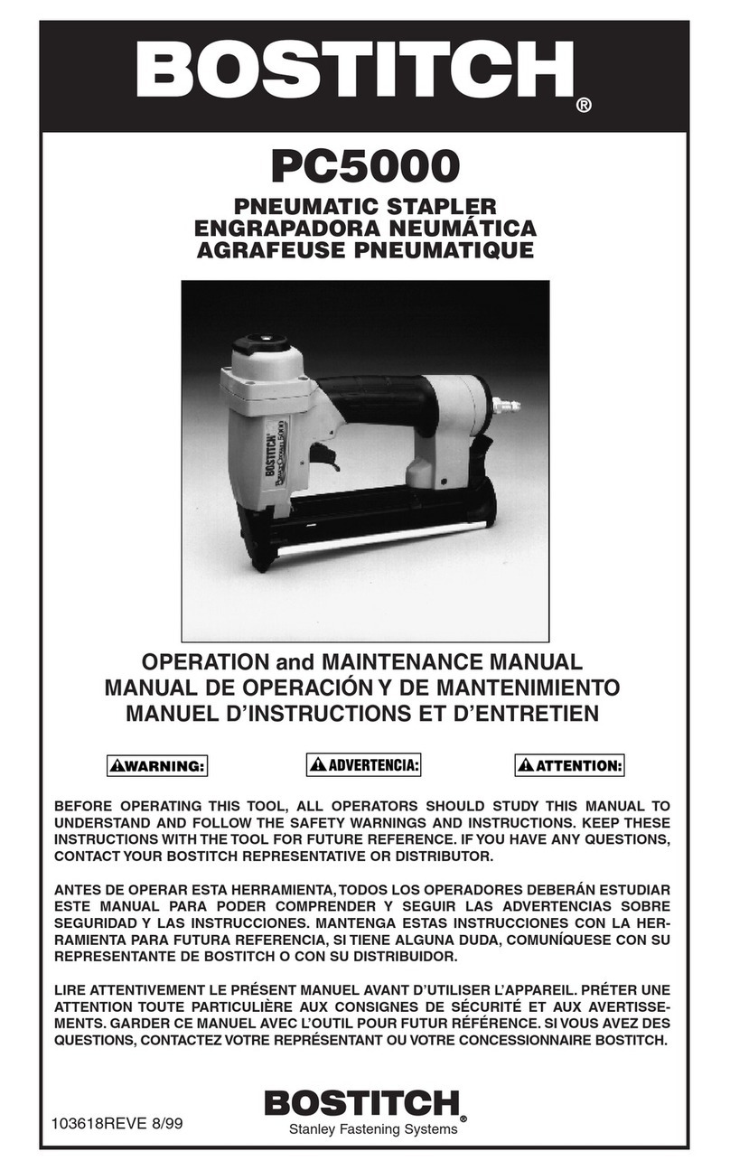 Bostitch 103618REVE Operation and maintenance manual