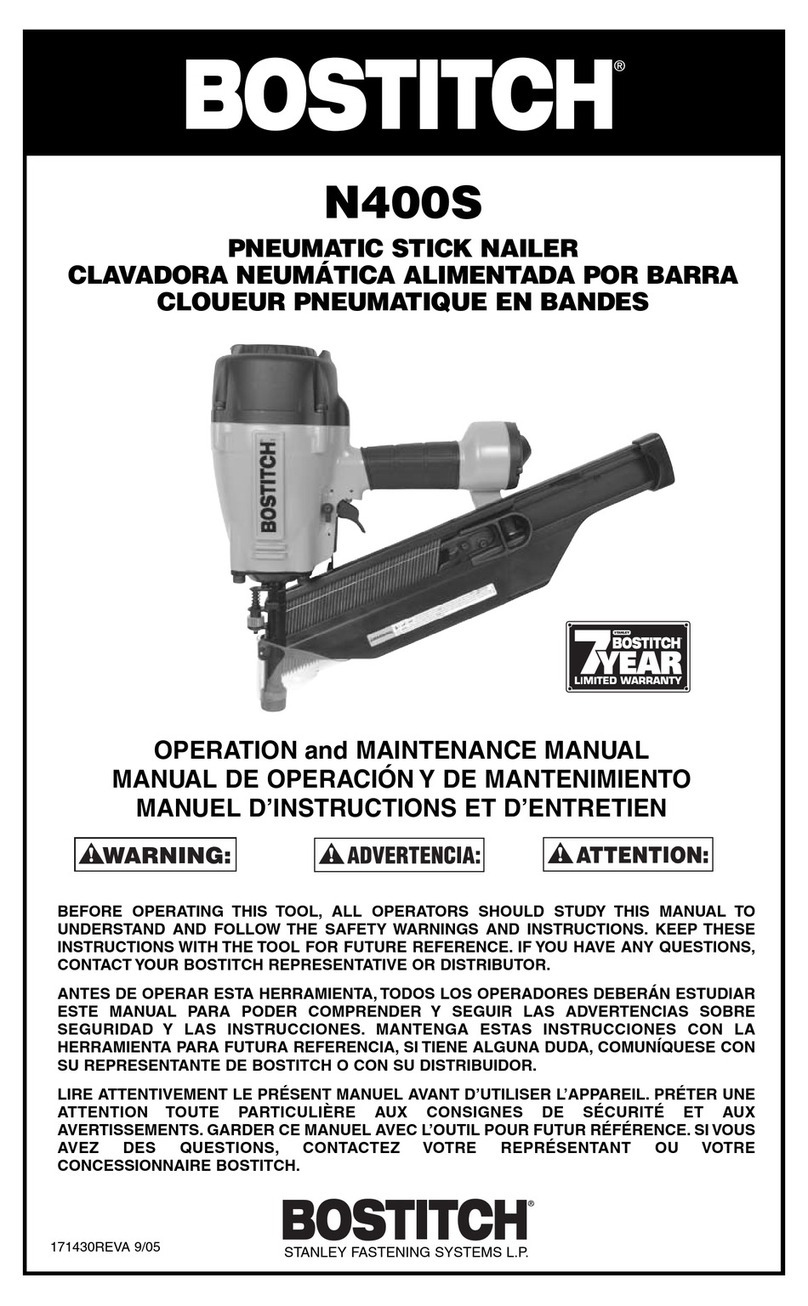 Bostitch 171430REVA Operation and maintenance manual