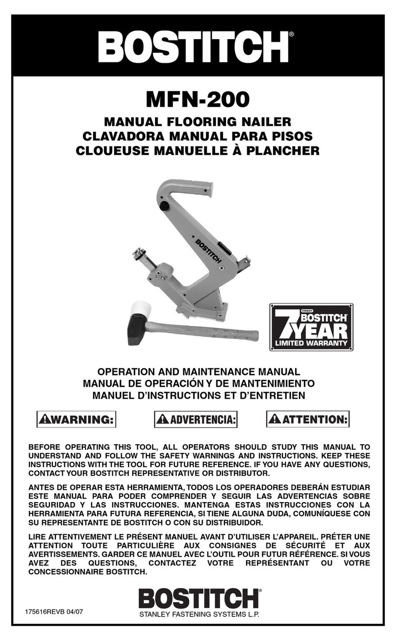 Bostitch 175616REVB Operation and maintenance manual