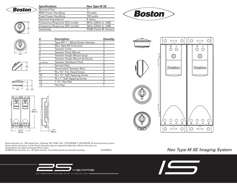 Boston Acoustics Neo Type-M SE Specifications