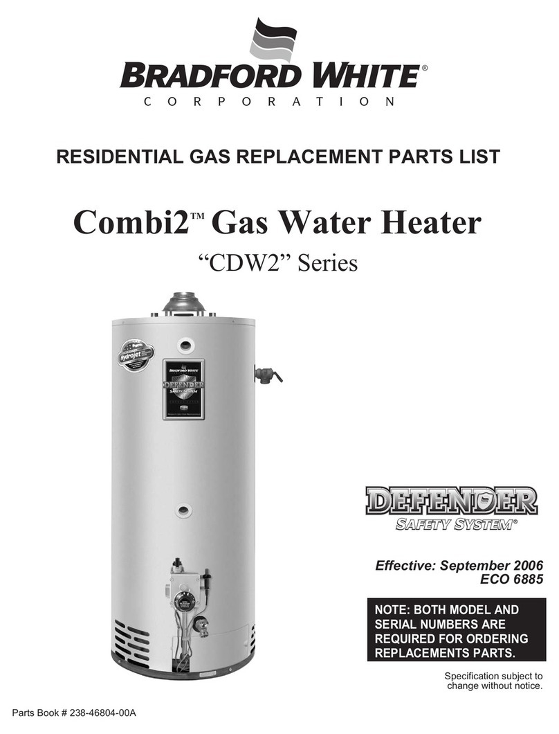 Bradford White Combi2 "CDW2" Series Replacement parts list Bradford White Combi2 "CDW2" Series Replacement parts list